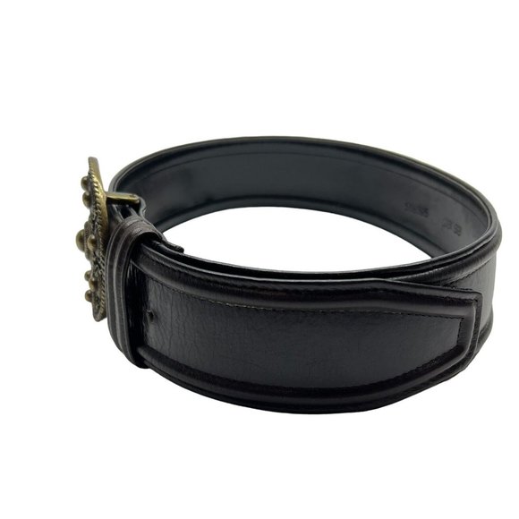 Per Se Brown Leather Belt Brass Buckle 516395 "XS" Vintage 90's - Picture 14 of 14